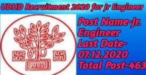 UDHD Recruitment 2020 for Jr Engineer