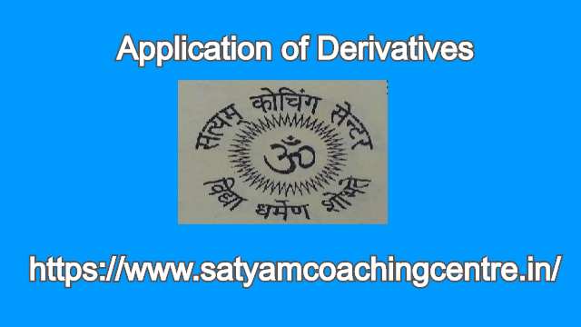Application of Derivatives