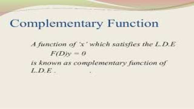Complementary Function of Homogeneous Equation with constant coefficients