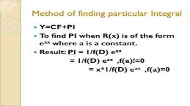 Method of finding particular integral