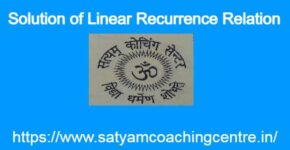 Solution of Linear Recurrence Relation