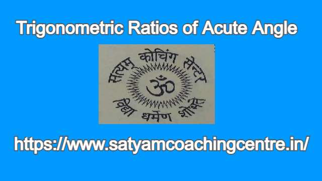 Trigonometric Ratios of Acute Angle