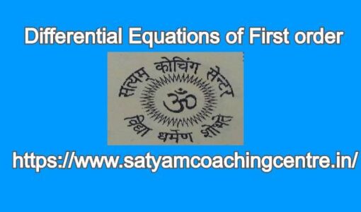 Differential Equations of First order