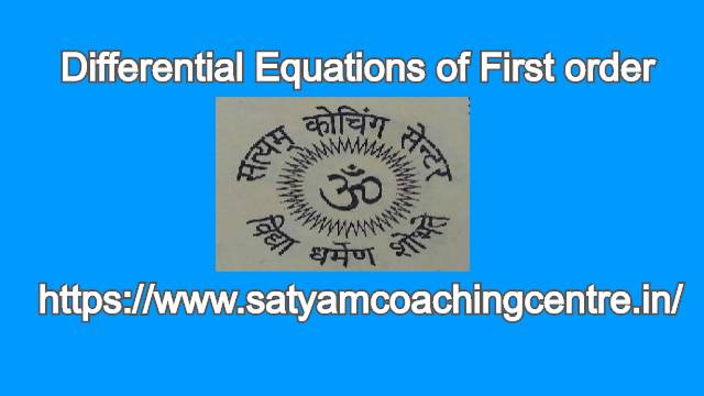 Differential Equations of First order
