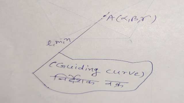 Equation of cone whose vertex and guiding curve are given