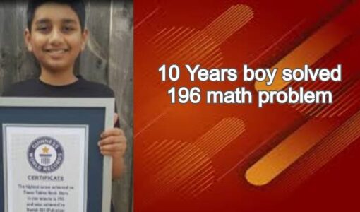 10 Years boy solved 196 math problem