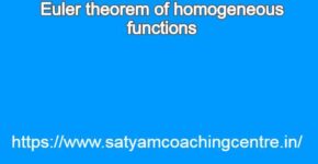 Euler theorem of homogeneous functions