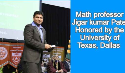 Math professor JigarkumarPatel Honored