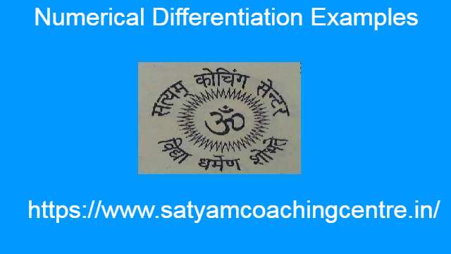 Numerical Differentiation Examples