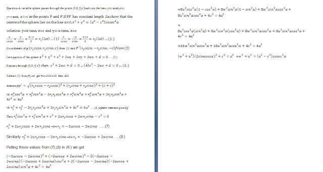 Solution of Question of Sphere
