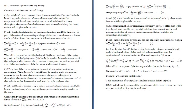 Conservation of Momentum and Energy