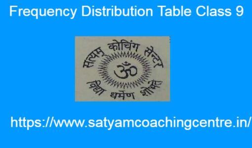 Frequency Distribution Table Class 9