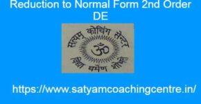 Reduction to Normal Form 2nd Order DE