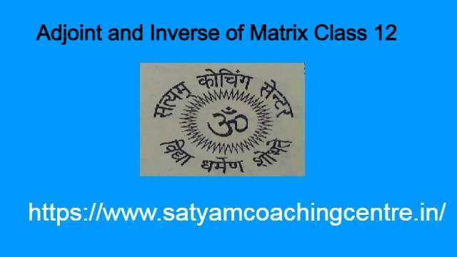 Adjoint and Inverse of Matrix Class 12