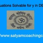 Equations Solvable for y in DE