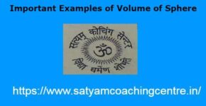 Important Examples of Volume of Sphere