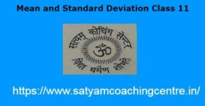 Mean and Standard Deviation Class 11