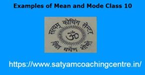 Examples of Mean and Mode Class 10