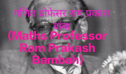 Maths Professor Ram Prakash Bambah