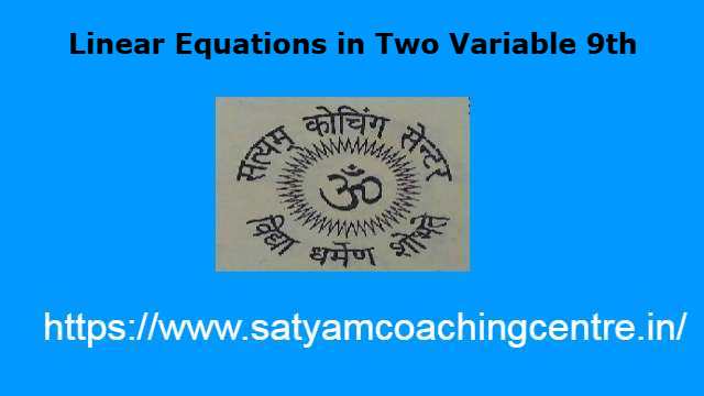 Linear Equations in Two Variable 9th
