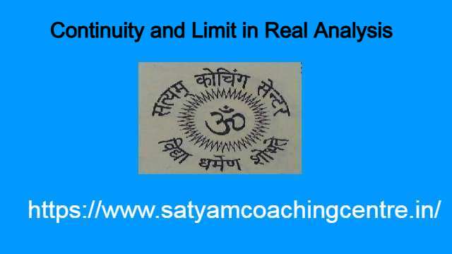 Continuity and Limit in Real Analysis