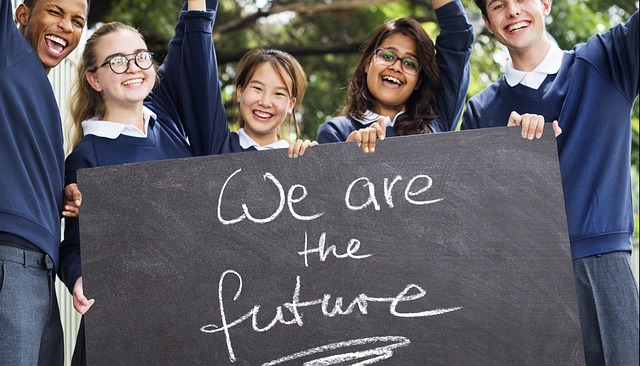Excited by the determination of the future, the students declare that we are the future