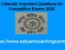 Calendar Important Questions for Competitive Exams 2026