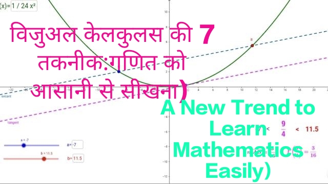 7 Techniques of Visual Calculus of Parabola's to Understand Mean Value Theorem