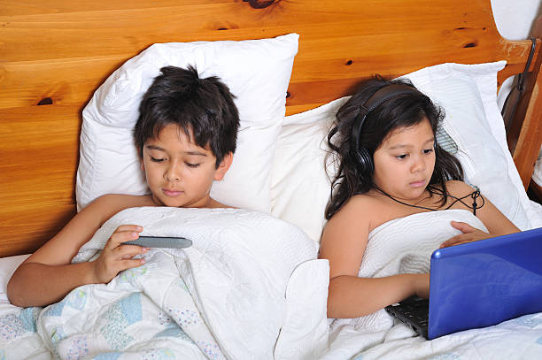 Sleeping children are using computers and mobiles excessively due to Children Affected by Technology