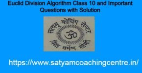 Euclid Division Algorithm Class 10