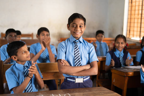 All the students clapping and applauding a student
