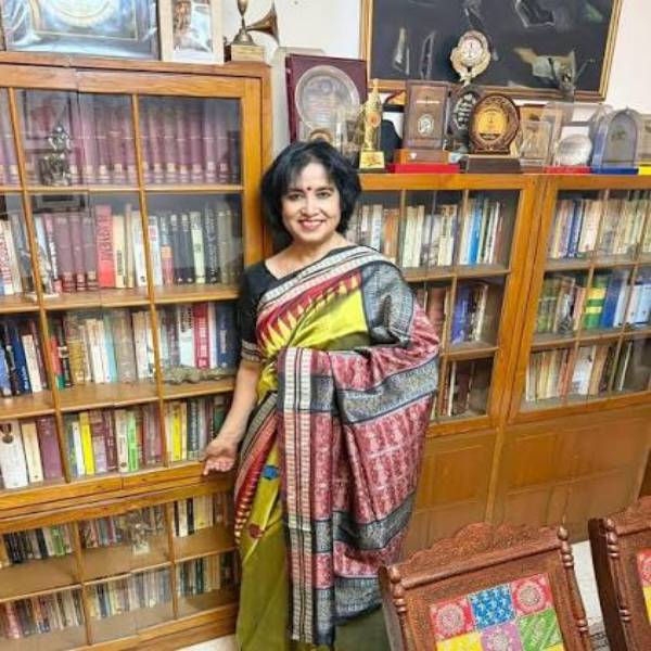 The main aspect of the Taslima Nasrin:Biography/Books inspecting her library in a happy mood