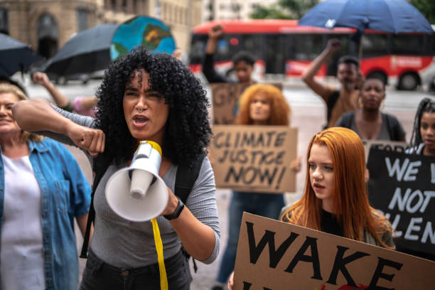 Students protesting on the streets for freedom of expression