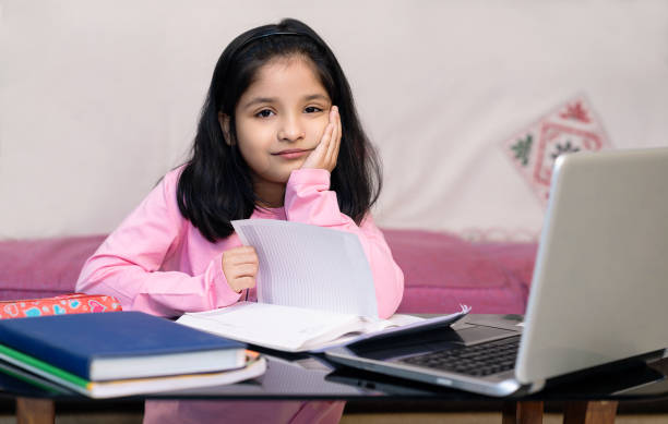 The little girl pondered the unsolved math questions