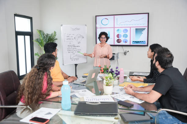 Permanent women officer managing the meeting properly