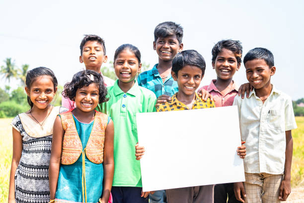Orphaned children protesting for legal adoption rights in India