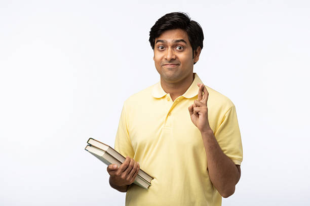 Student expressing happiness over success in studies