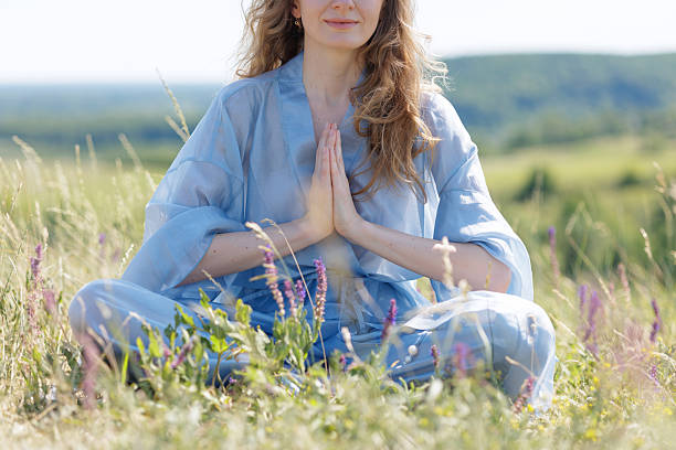 Girl student meditating to develop inner qualities