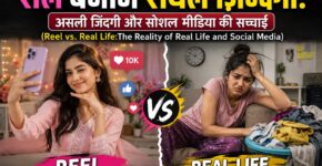 Girl student happy watching reels vs stressed in reality:Reel VS Real Life