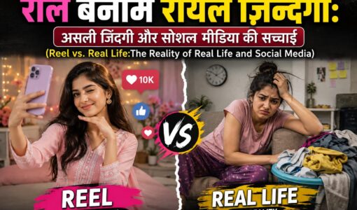 Girl student happy watching reels vs stressed in reality:Reel VS Real Life
