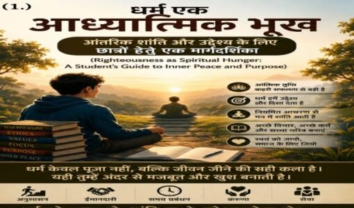Student satisfies Righteousness as Spiritual Hunger by meditation