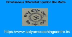 Simultaneous Differential Equation Bsc Maths