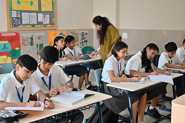 Teachers are taking the test of the students