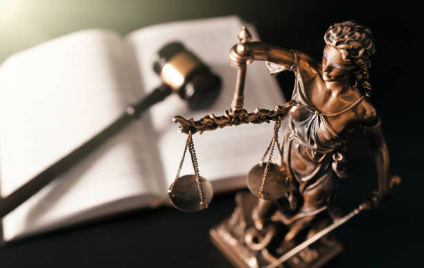 The emblem of the goddess of justice that serves as a reminder of Human Rights