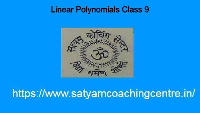 Linear Polynomials Class 9