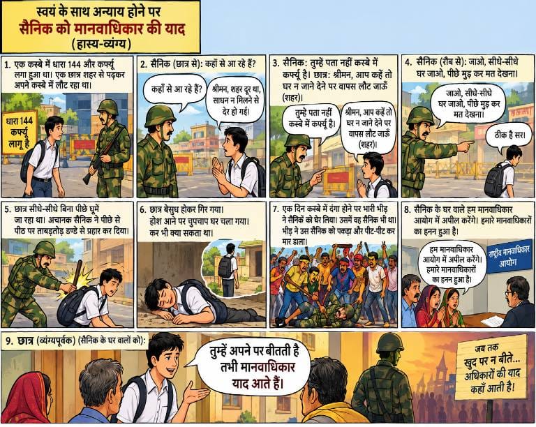 Taught the soldier a lesson in human rights through satire