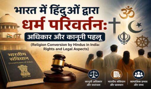Featured image of Religion Conversion by Hindus in India with religious symbols