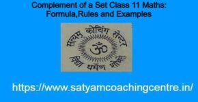 Complement of a Set Class 11 Maths