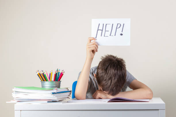 Student is terrified of math and put their heads on the table
