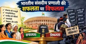 Indian Parliamentary System Success or Failure written with a picture of the people and the Parliament
